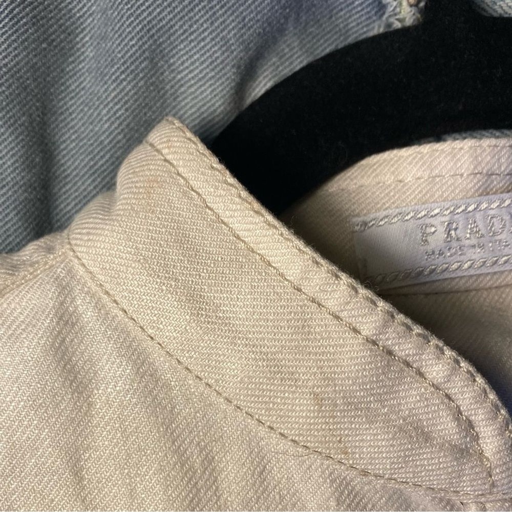 Prada Vest Womens Sz L Cream 100% Linen Button Up Utility Safari Made In Italy - Picture 8 of 9